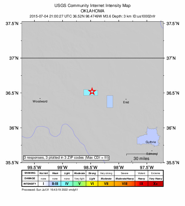 Did You Feel It? map: shaking reported by the public