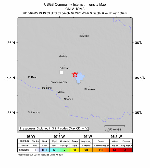 Did You Feel It? map: shaking reported by the public