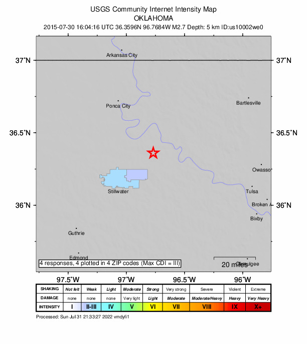 Did You Feel It? map: shaking reported by the public