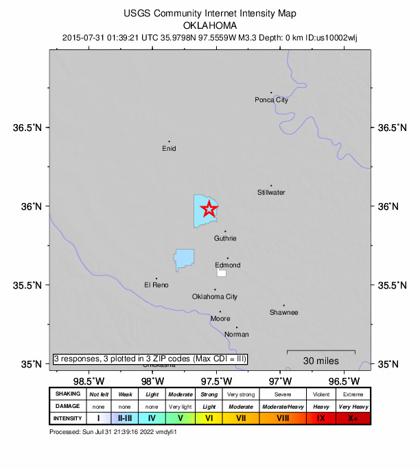Did You Feel It? map: shaking reported by the public