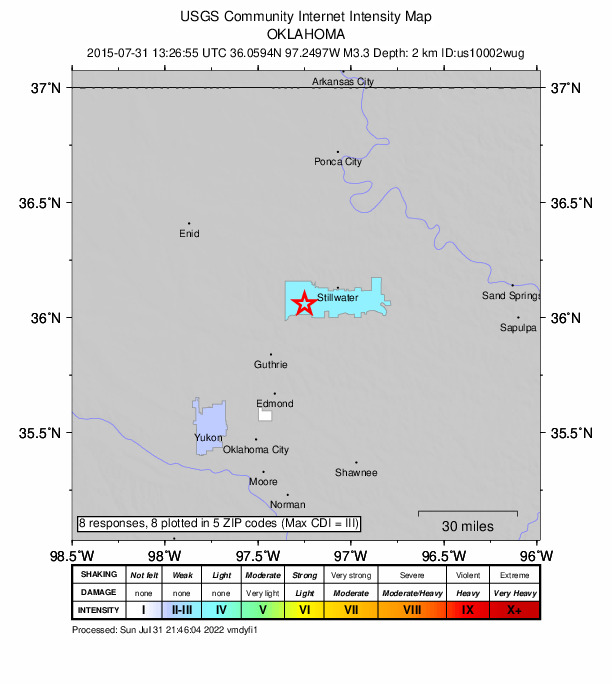 Did You Feel It? map: shaking reported by the public