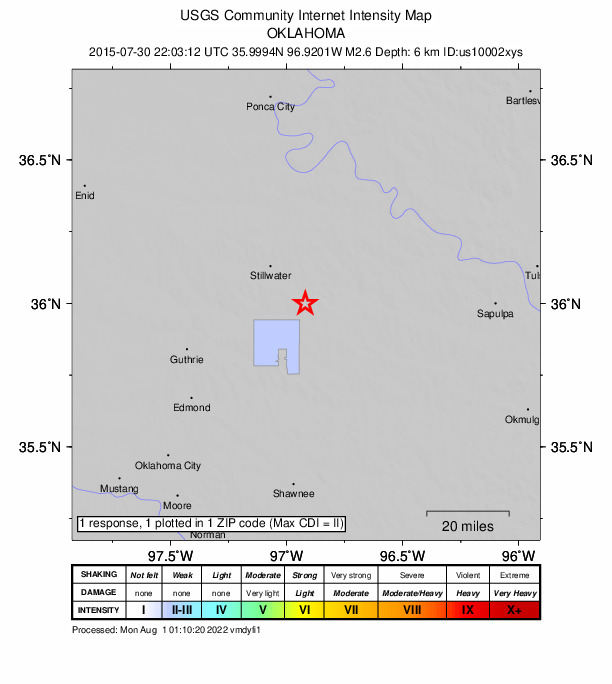 Did You Feel It? map: shaking reported by the public