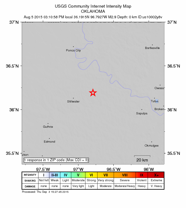 Did You Feel It? map: shaking reported by the public