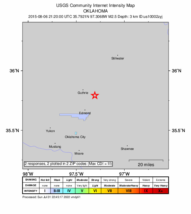 Did You Feel It? map: shaking reported by the public