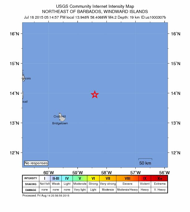 Did You Feel It? map: shaking reported by the public