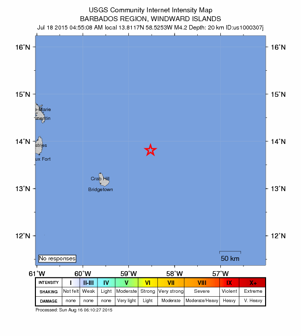 Did You Feel It? map: shaking reported by the public