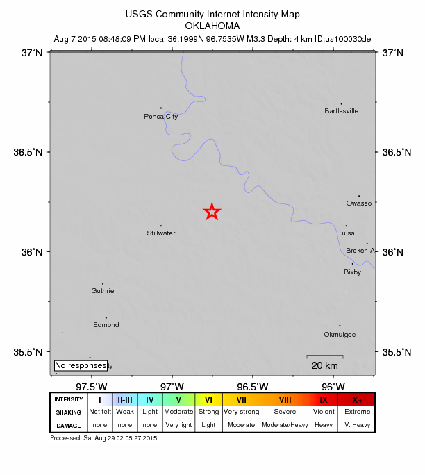 Did You Feel It? map: shaking reported by the public