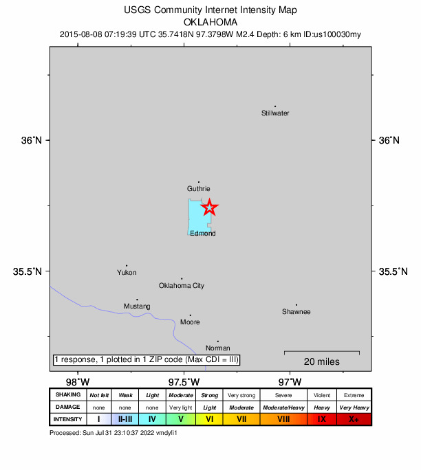 Did You Feel It? map: shaking reported by the public