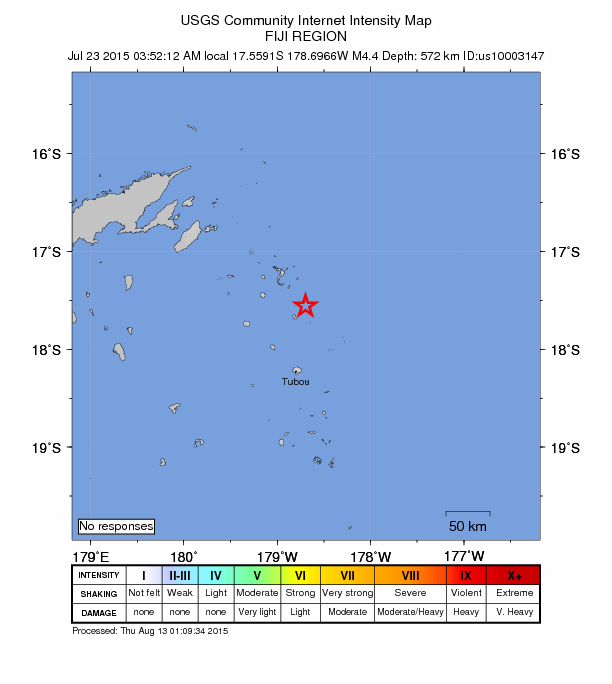 Did You Feel It? map: shaking reported by the public