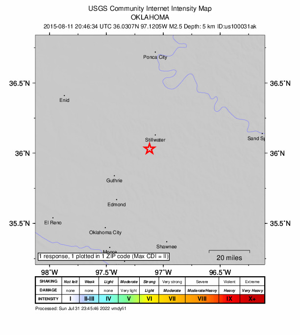 Did You Feel It? map: shaking reported by the public