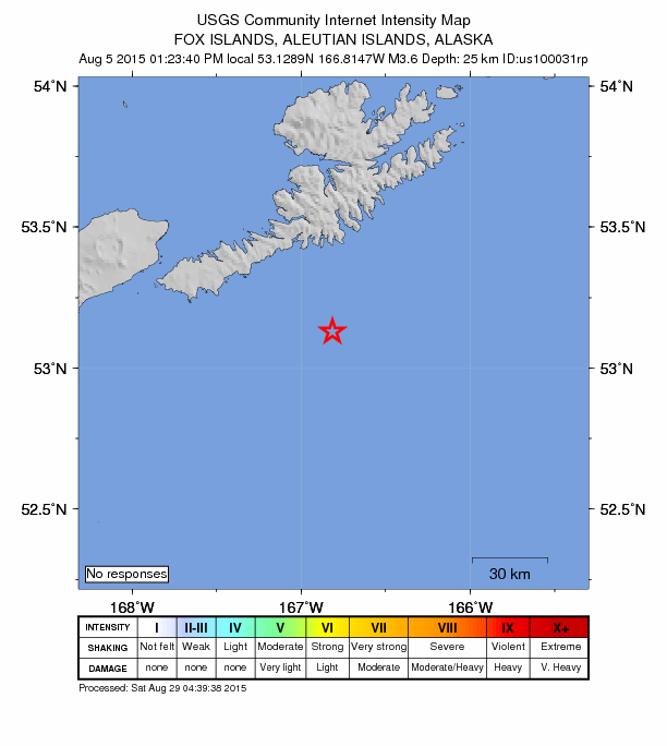 Did You Feel It? map: shaking reported by the public