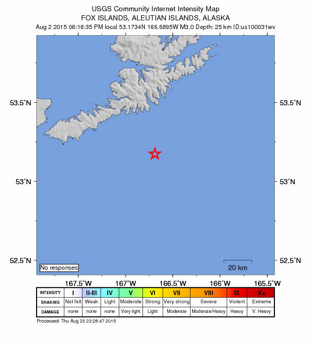 Did You Feel It? map: shaking reported by the public