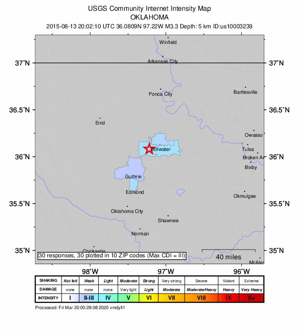 Did You Feel It? map: shaking reported by the public
