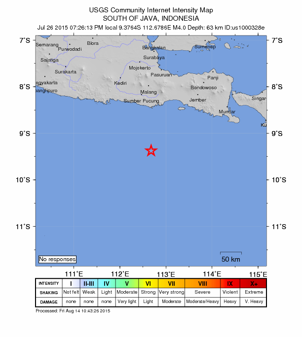 Did You Feel It? map: shaking reported by the public