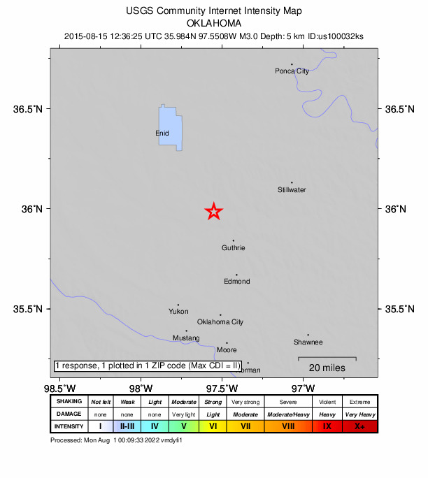 Did You Feel It? map: shaking reported by the public