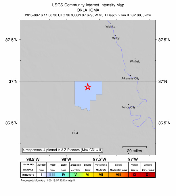 Did You Feel It? map: shaking reported by the public