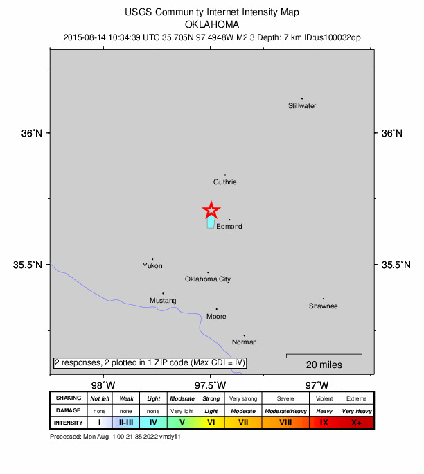 Did You Feel It? map: shaking reported by the public