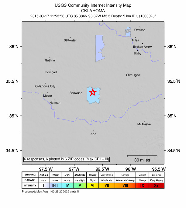 Did You Feel It? map: shaking reported by the public