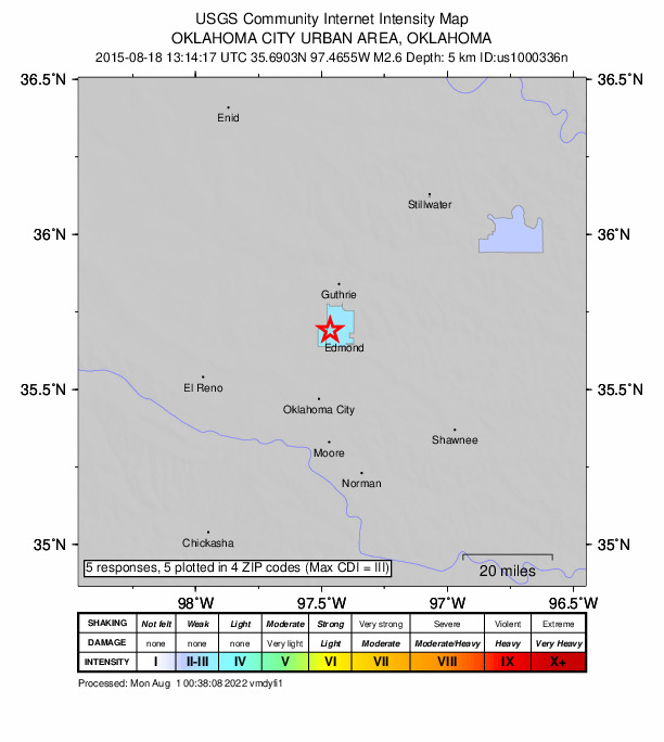 Did You Feel It? map: shaking reported by the public