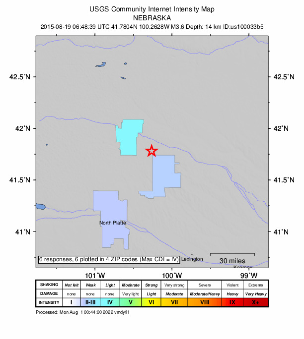 Did You Feel It? map: shaking reported by the public