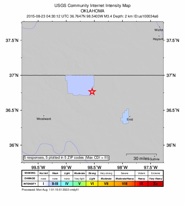 Did You Feel It? map: shaking reported by the public