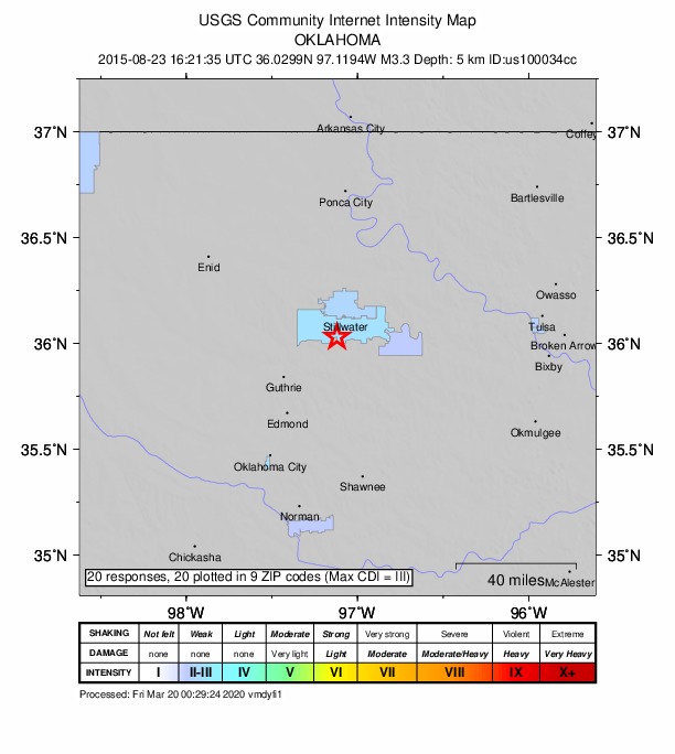 Did You Feel It? map: shaking reported by the public