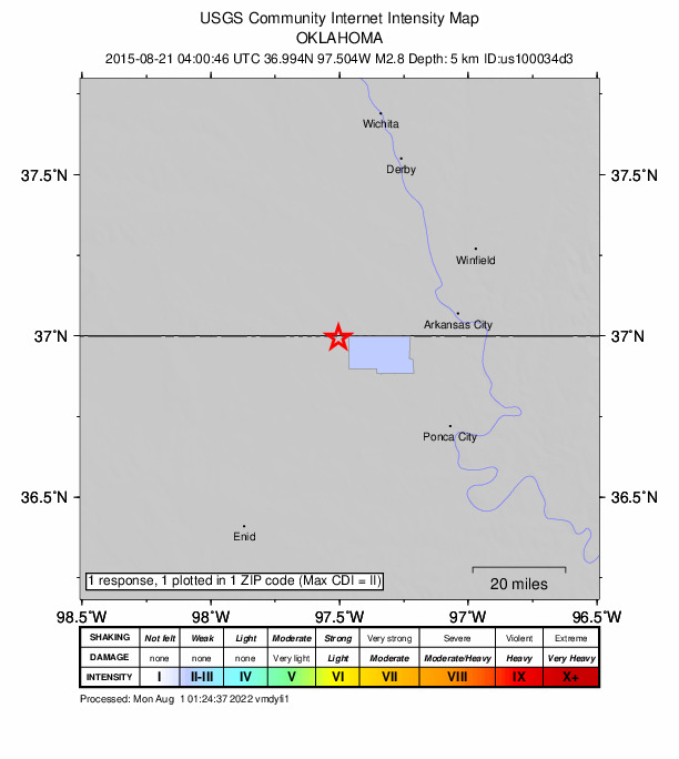 Did You Feel It? map: shaking reported by the public