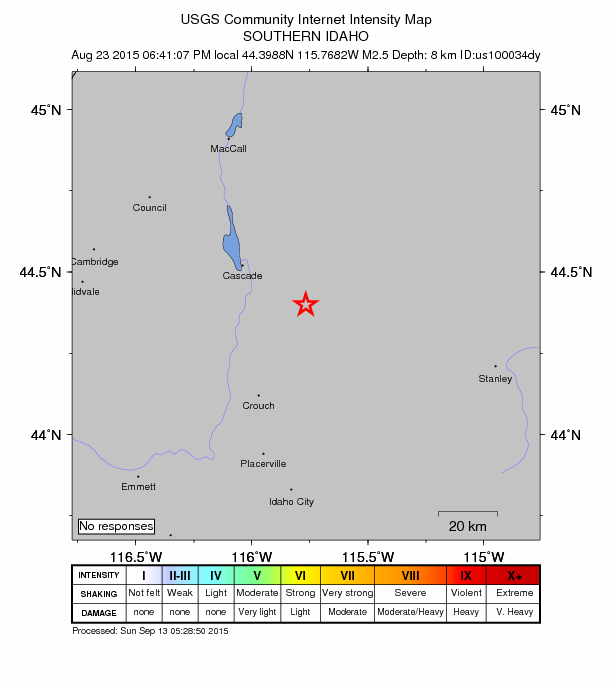 Did You Feel It? map: shaking reported by the public
