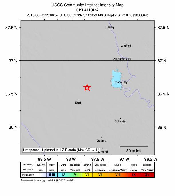 Did You Feel It? map: shaking reported by the public