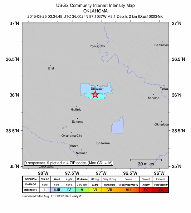 Did You Feel It? map: shaking reported by the public