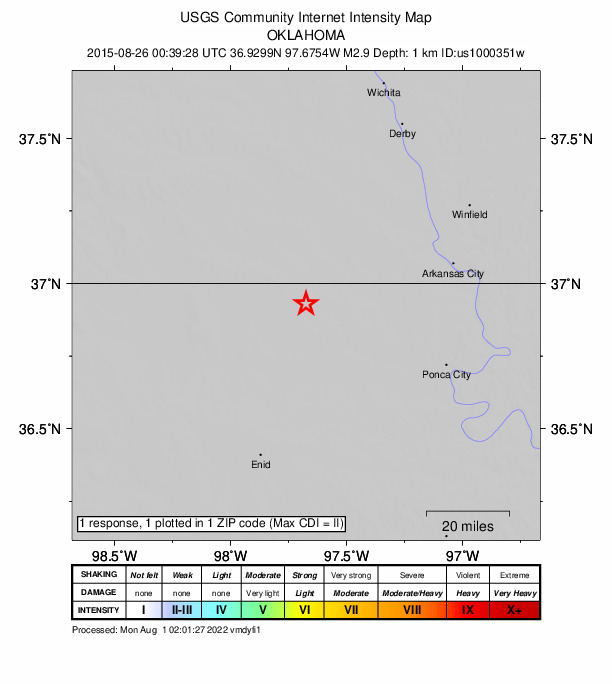 Did You Feel It? map: shaking reported by the public