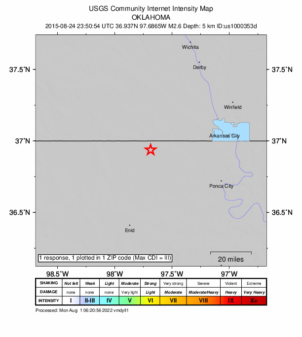 Did You Feel It? map: shaking reported by the public
