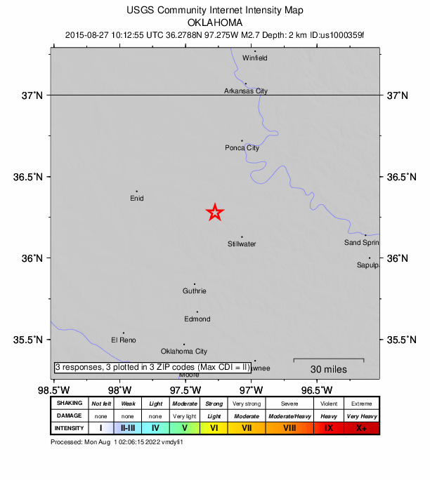 Did You Feel It? map: shaking reported by the public