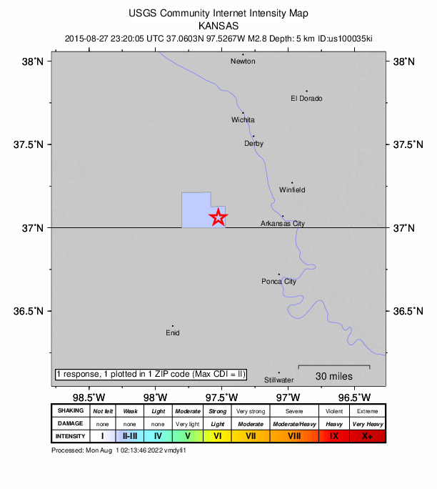 Did You Feel It? map: shaking reported by the public