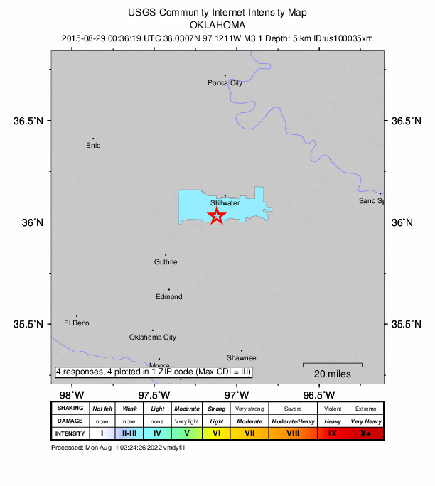 Did You Feel It? map: shaking reported by the public