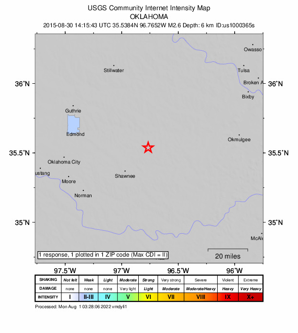 Did You Feel It? map: shaking reported by the public