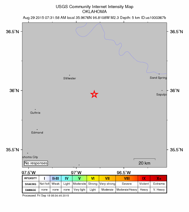 Did You Feel It? map: shaking reported by the public