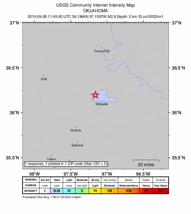 Did You Feel It? map: shaking reported by the public