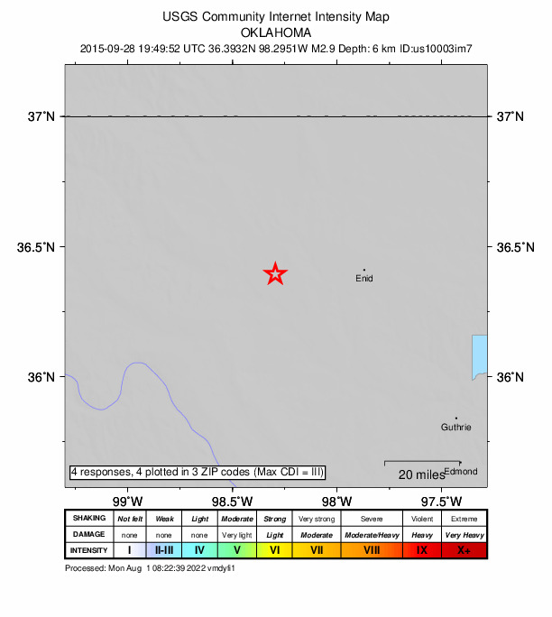 Did You Feel It? map: shaking reported by the public