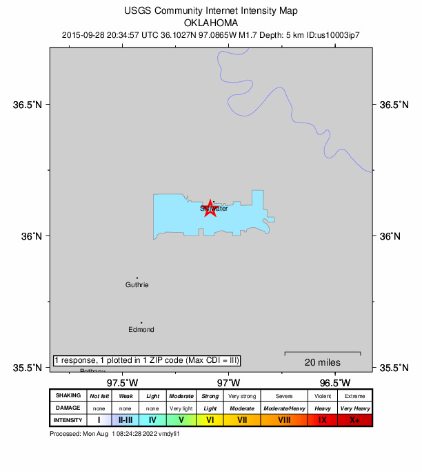 Did You Feel It? map: shaking reported by the public