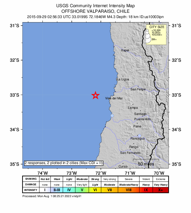 Did You Feel It? map: shaking reported by the public