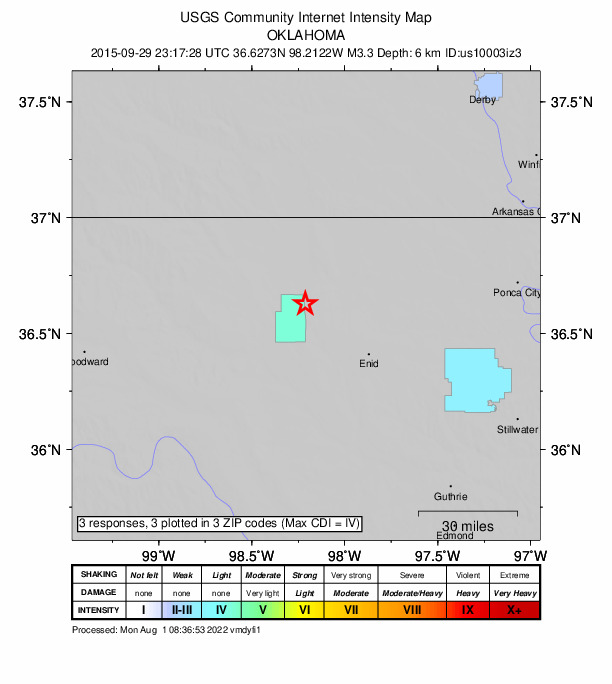 Did You Feel It? map: shaking reported by the public