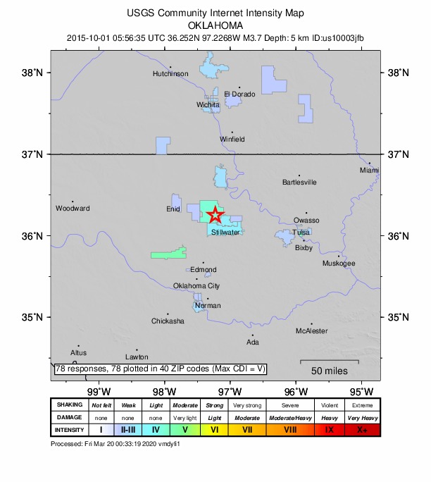 Did You Feel It? map: shaking reported by the public