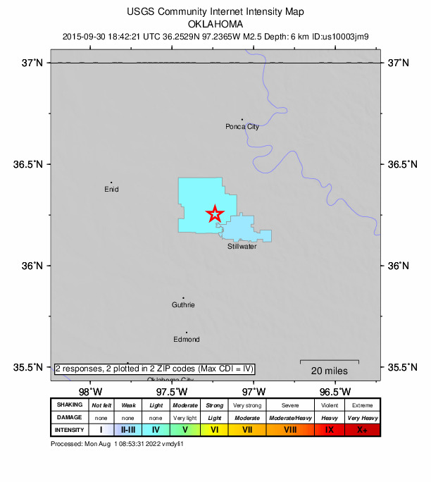 Did You Feel It? map: shaking reported by the public