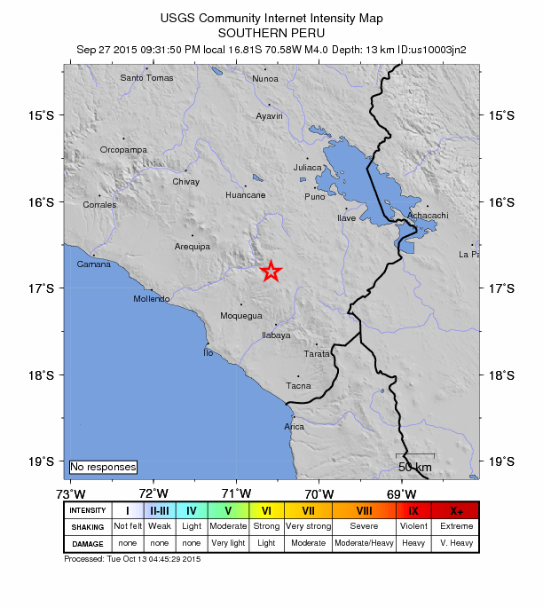 Did You Feel It? map: shaking reported by the public