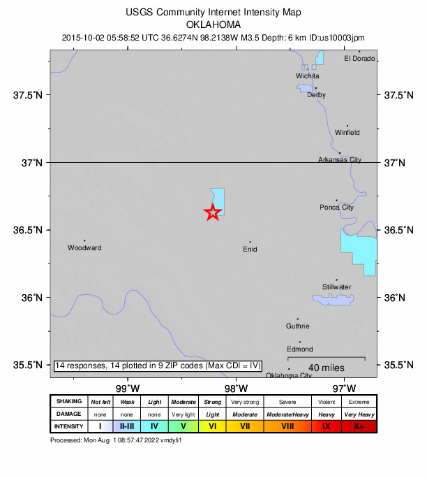 Did You Feel It? map: shaking reported by the public