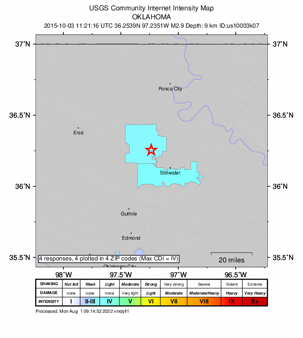 Did You Feel It? map: shaking reported by the public