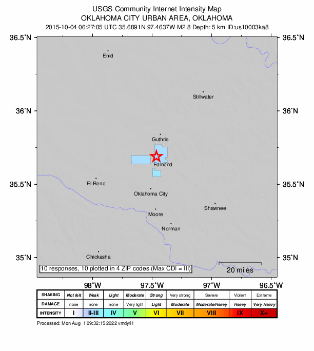Did You Feel It? map: shaking reported by the public