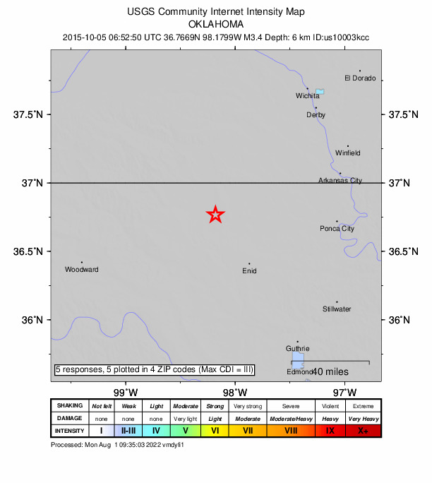 Did You Feel It? map: shaking reported by the public