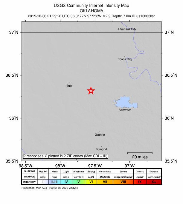 Did You Feel It? map: shaking reported by the public
